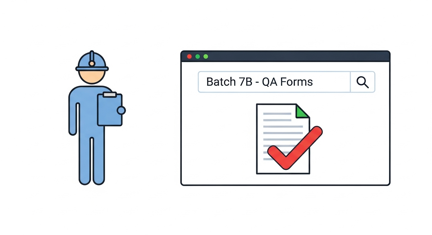 An illustration of a user instantly finding a specific compliance document in a DMS to present to an auditor, symbolizing audit-readiness.