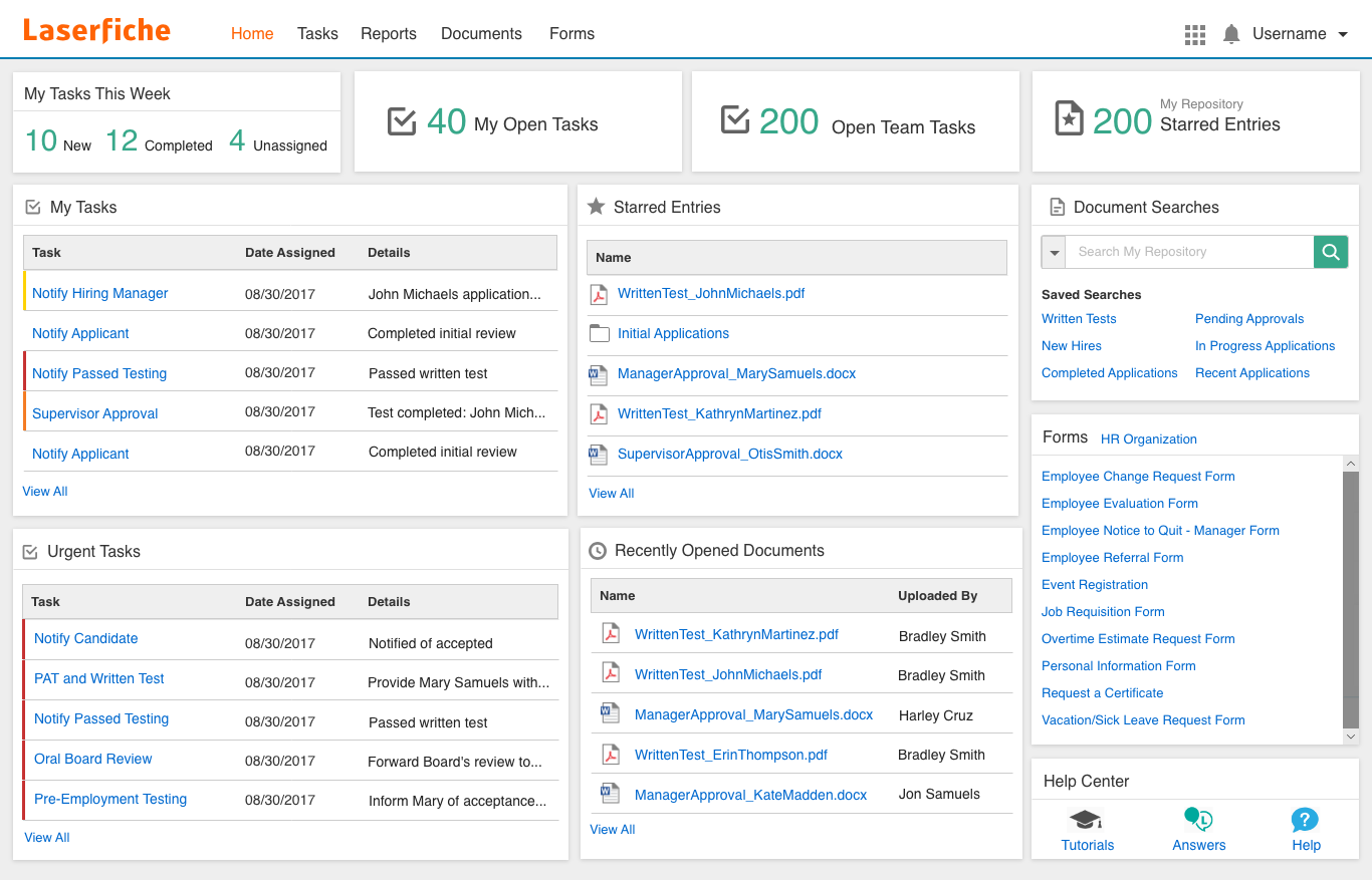 laserfiche UI screenshot
