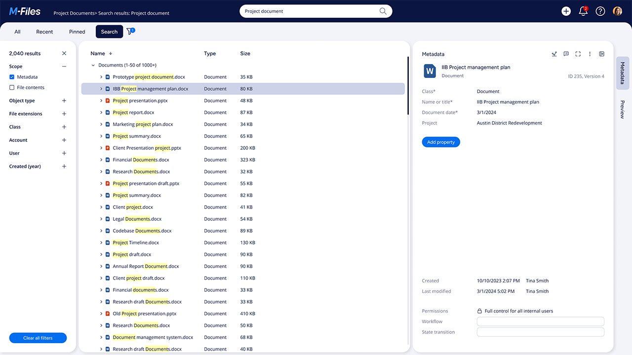 m files UI screenshot
